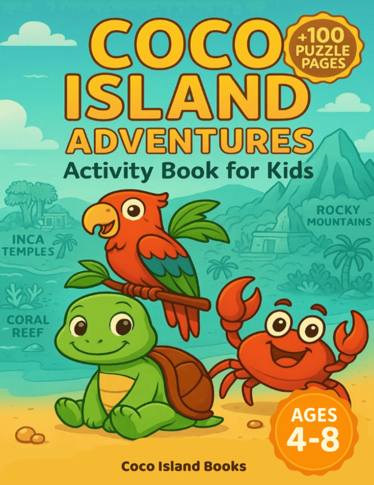 Activity books for kids – Coco Island Adventures cover illustration